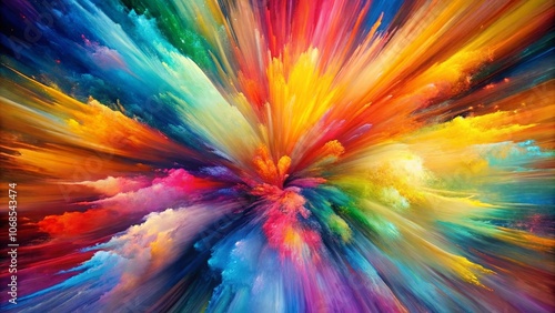 A Whirlwind of Vibrant Hues, A Symphony of Color Exploding in a Radiant Burst