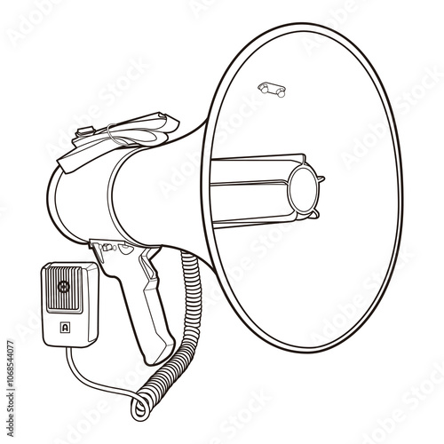 Handheld megaphone with microphone vector illustration

