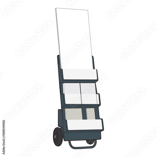 Portable literature display stand vector illustration

