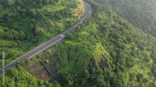 pune to nashik national highway kasara ghat 60 drone view in Maharashtra photo