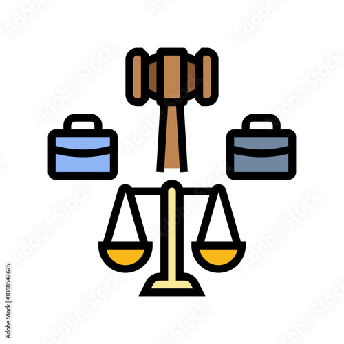 business litigation corporate law color icon vector. business litigation corporate law sign. isolated symbol illustration