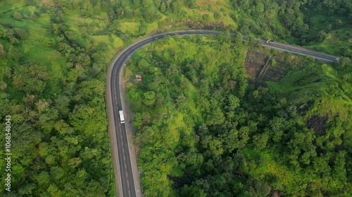 pune to nashik national highway kasara ghat 60 drone view in Maharashtra photo