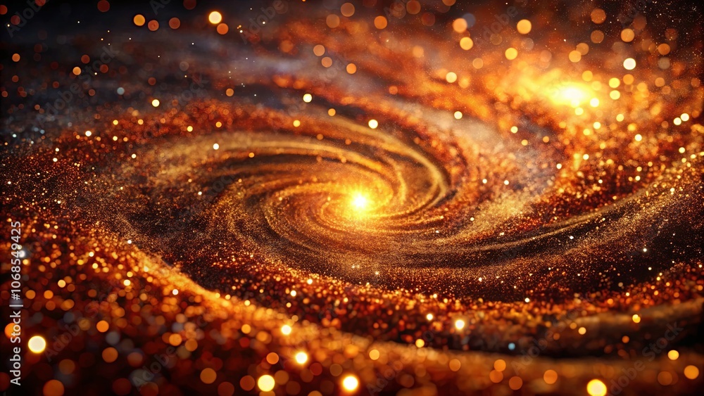 Obraz premium Golden Spiral of Light A mesmerizing cosmic dance of glowing particles swirling in a vibrant symphony of color, evoking a sense of wonder and awe.
