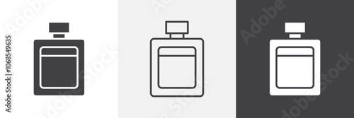 Perfume bottle icon set. vector illustration.