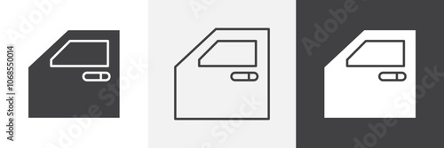 car door icon set. vector illustration.