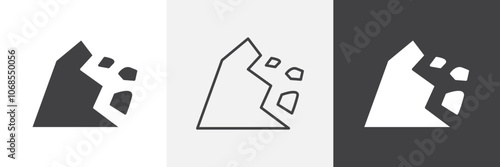 Cliff icon set. vector illustration.