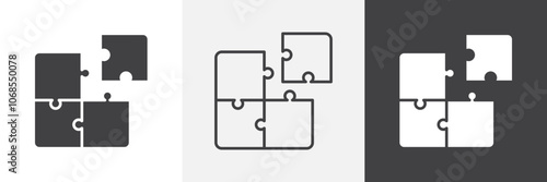 Puzzle icon set. vector illustration.