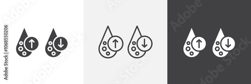 Low and high cholesterol icon set. vector illustration.