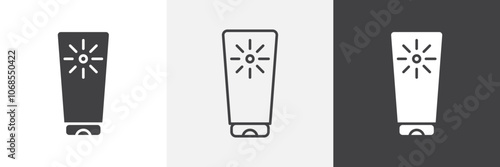 Sun cream icon set. vector illustration.