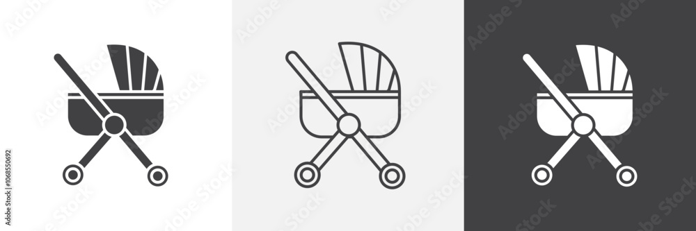 Baby carriage icon set. vector illustration. Baby carriage icon set. vector illustration.