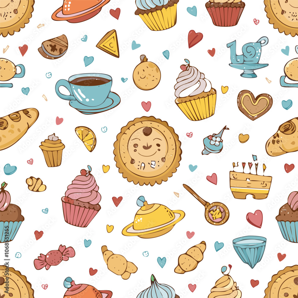Children's toy hand drawn seamless pattern Children's toy hand drawn seamless pattern