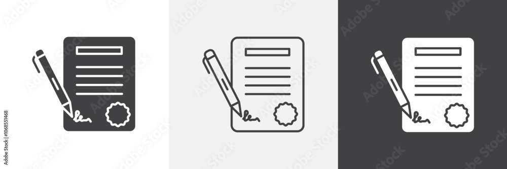 Agreement icon vector set for ui designs Agreement icon vector set for ui designs