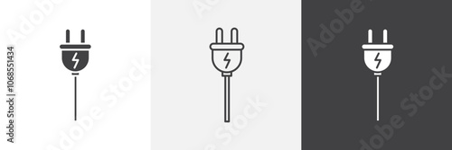 Electrical plug icon set. vector illustration.