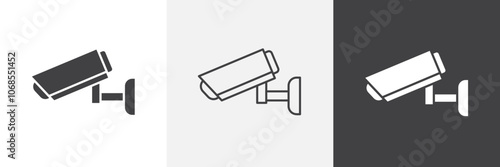 Security camera icon vector set for ui designs
