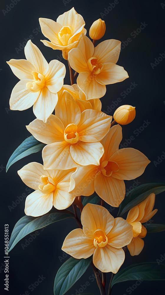 Dendrobium Orchids flowers Isolated on white background. Dendrobium Orchids flowers Isolated on white background.