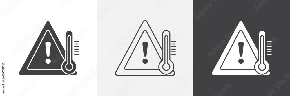 Temperature warning sign icon set. vector illustration. Temperature warning sign icon set. vector illustration.