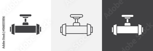 Pipe valve icon set. vector illustration.