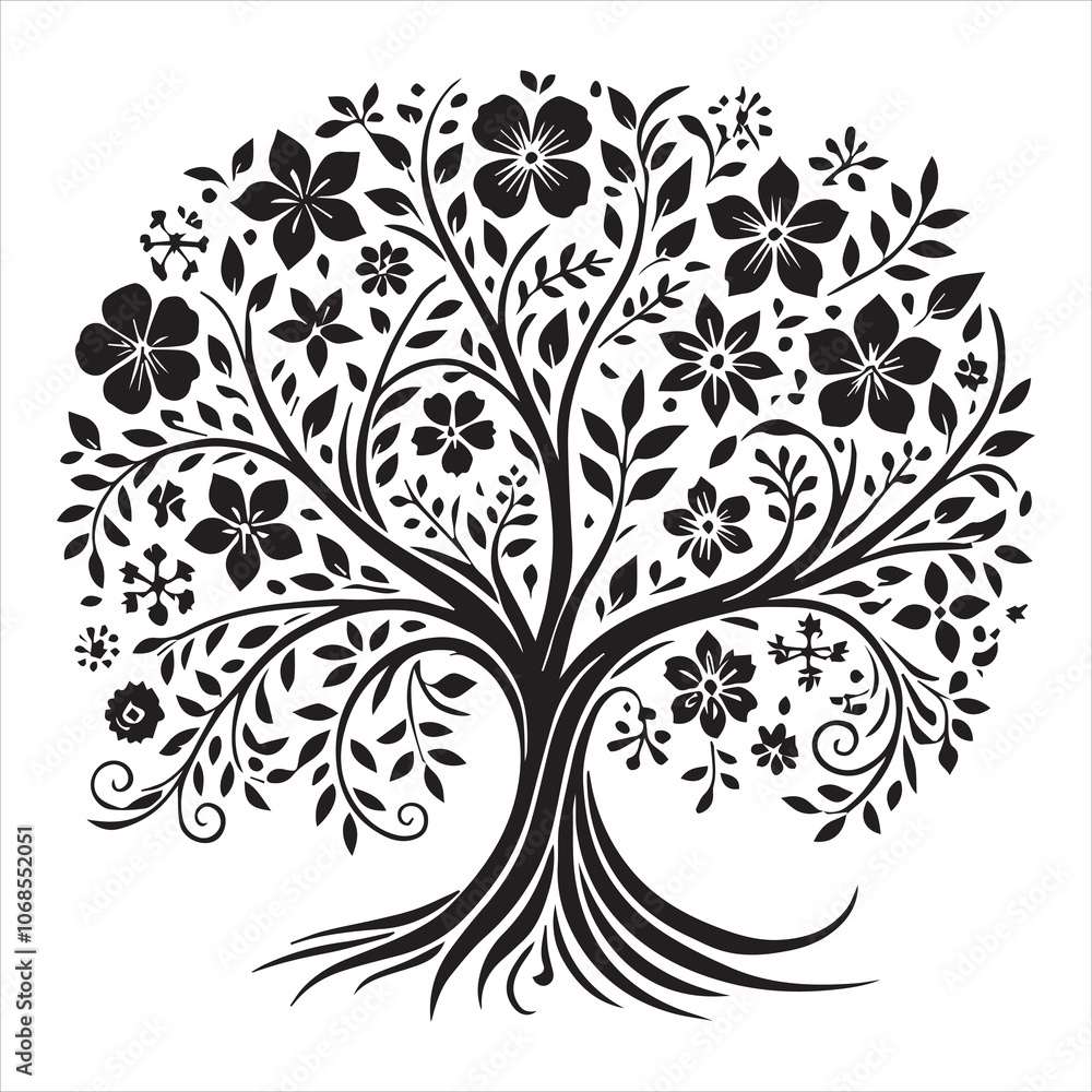 Tree Logo of life silhouette Clipart - Celtic tree Illustration Design Tree Logo of life silhouette Clipart - Celtic tree Illustration Design