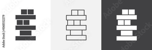 Jenga icon set. vector illustration.