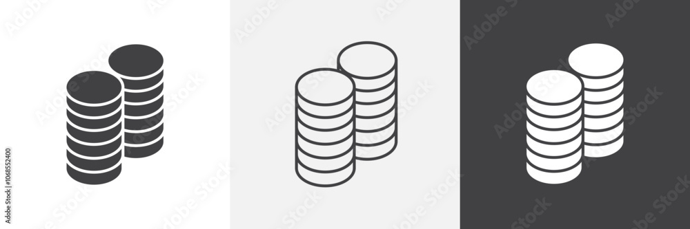 Coins stack icon set. vector illustration. Coins stack icon set. vector illustration.
