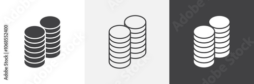 Coins stack icon set. vector illustration.