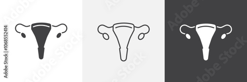 Uterus icon set. vector illustration.