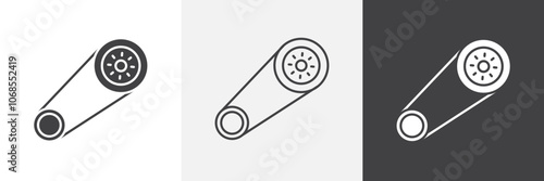 Timing belt icon set. vector illustration.