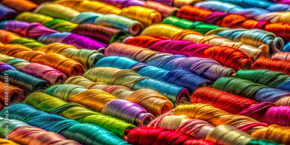 A vibrant tapestry of colorful threads arranged in a harmonious symphony of textures, creating an intricate and visually captivating display of textile artistry. A vibrant tapestry of colorful threads arranged in a harmonious symphony of textures, creating an intricate and visually captivating display of textile artistry.