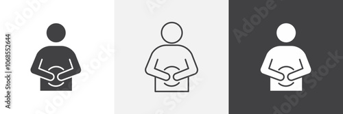 Stomachache icon set. vector illustration.
