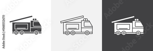 Fire truck icon set. vector illustration.