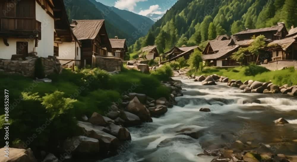 Mountain Stream through Village Mountain Stream through Village