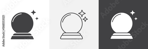 Crystal ball icon set. vector illustration.