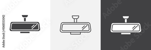 Rear mirror icon set. vector illustration.