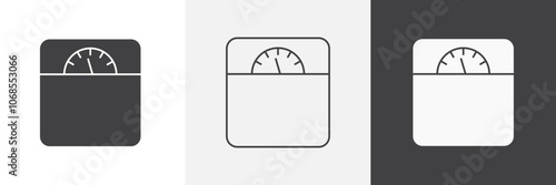 Weight scale icon vector set for ui designs