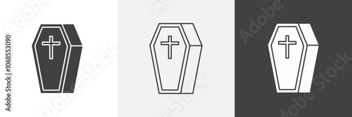 Coffin icon set. vector illustration.