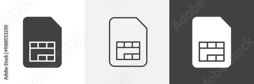 Sim card icon set. vector illustration.