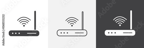 Wifi modem icon set. vector illustration.