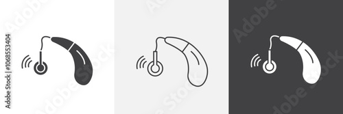 Hearing aid icon set. vector illustration.