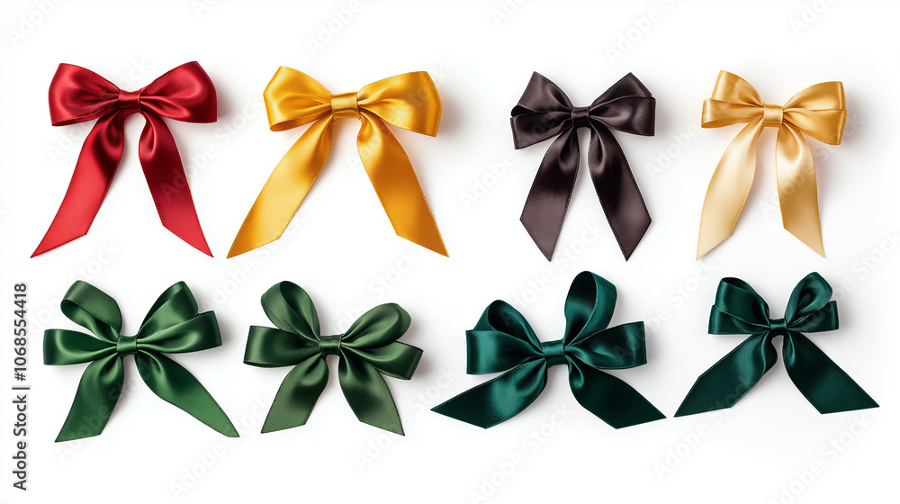 bows isolated on white, set of colorful bows, set of ribbons in various shapes, beautiful ribbon knots bows isolated on white, set of colorful bows, set of ribbons in various shapes, beautiful ribbon knots