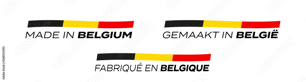 Made in Belgium in english, french and dutch language Made in Belgium in english, french and dutch language