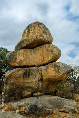 The Domboremari (money rock) balacing rock formation at Chiremba, Harare, Zimbabwe photo