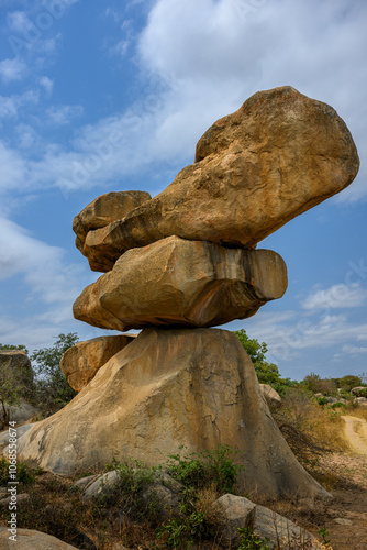 The flying boat rock formation at the famous balancing rorks at Chiremba (Epworth), Harare, Zimbabwe