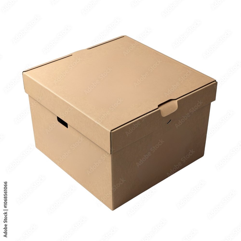 A plain brown delivery cardboard box mockup A plain brown delivery cardboard box mockup