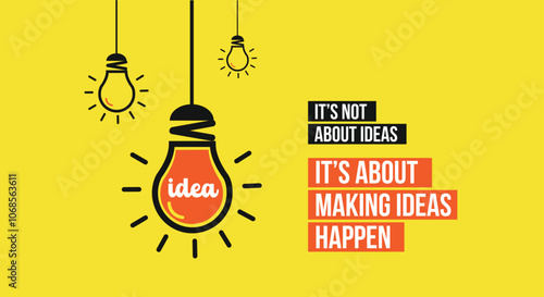 Idea Office Wall Decal, Motivational, Quotes, Corporate Branding, Wall Mural Sticker design.