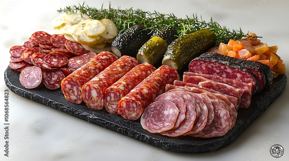 Savory Charcuterie Spread with Cured Meats and Veggies Savory Charcuterie Spread with Cured Meats and Veggies