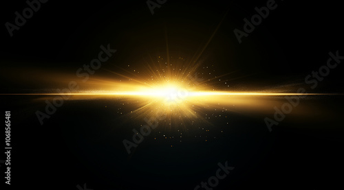 Wallpaper Mural Black background with golden rays of light, glitter, and dust,  Torontodigital.ca