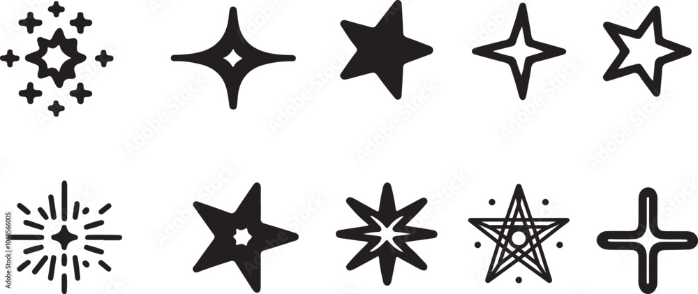 Obraz premium Star Icon Vector - Simple and Versatile Design for Creative and Decorative Use
