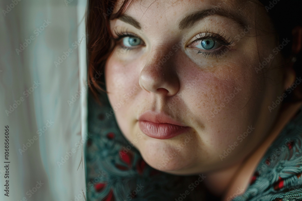 Portrait photo of a smiling beautiful body positive woman created with ai generative Portrait photo of a smiling beautiful body positive woman created with ai generative