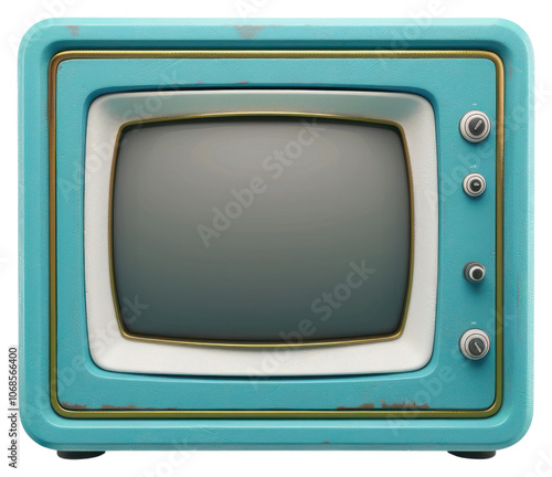 PNG Vintage blue retro television set