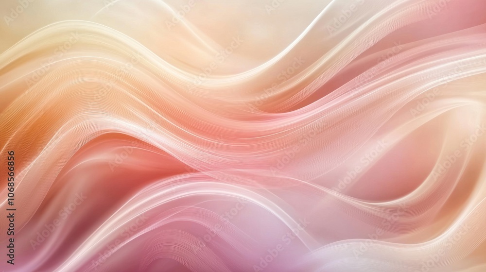 Abstract background with soft, flowing, pink, orange and white waves. Abstract background with soft, flowing, pink, orange and white waves.